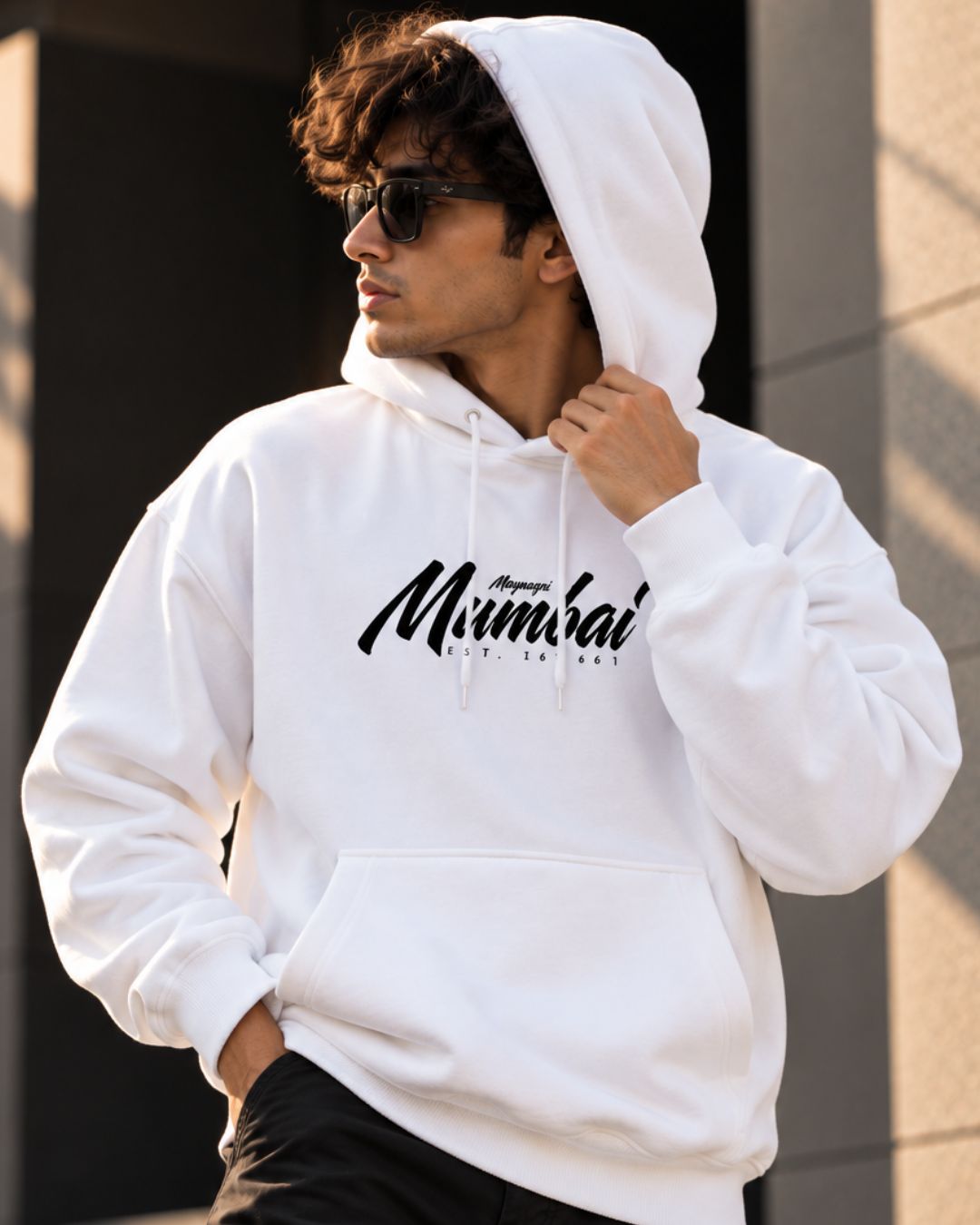 Maynagiri Mumbai White - ODD Oversized Heavyweight Hoodie