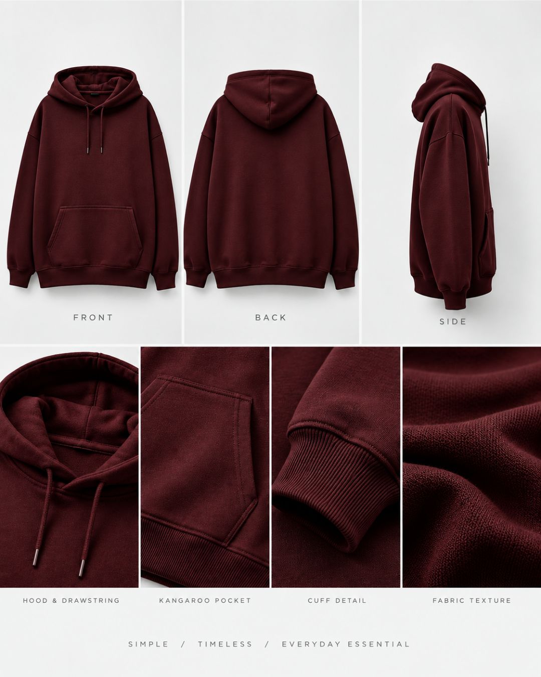 Magic Maroon - ODD Oversized Heavyweight Hoodie