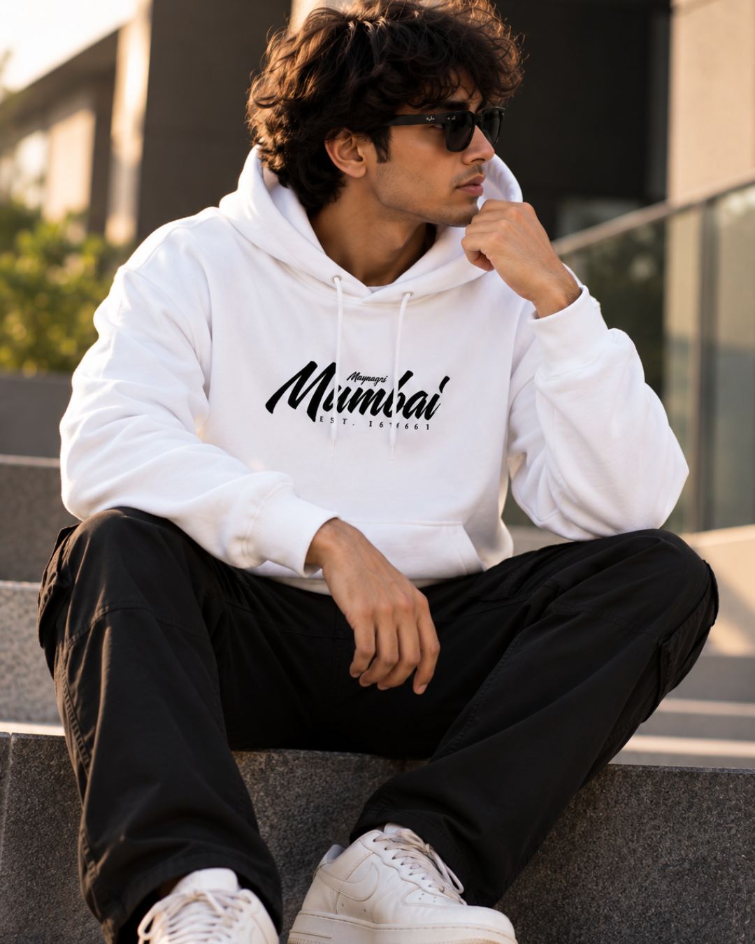 Maynagiri Mumbai White - ODD Oversized Heavyweight Hoodie