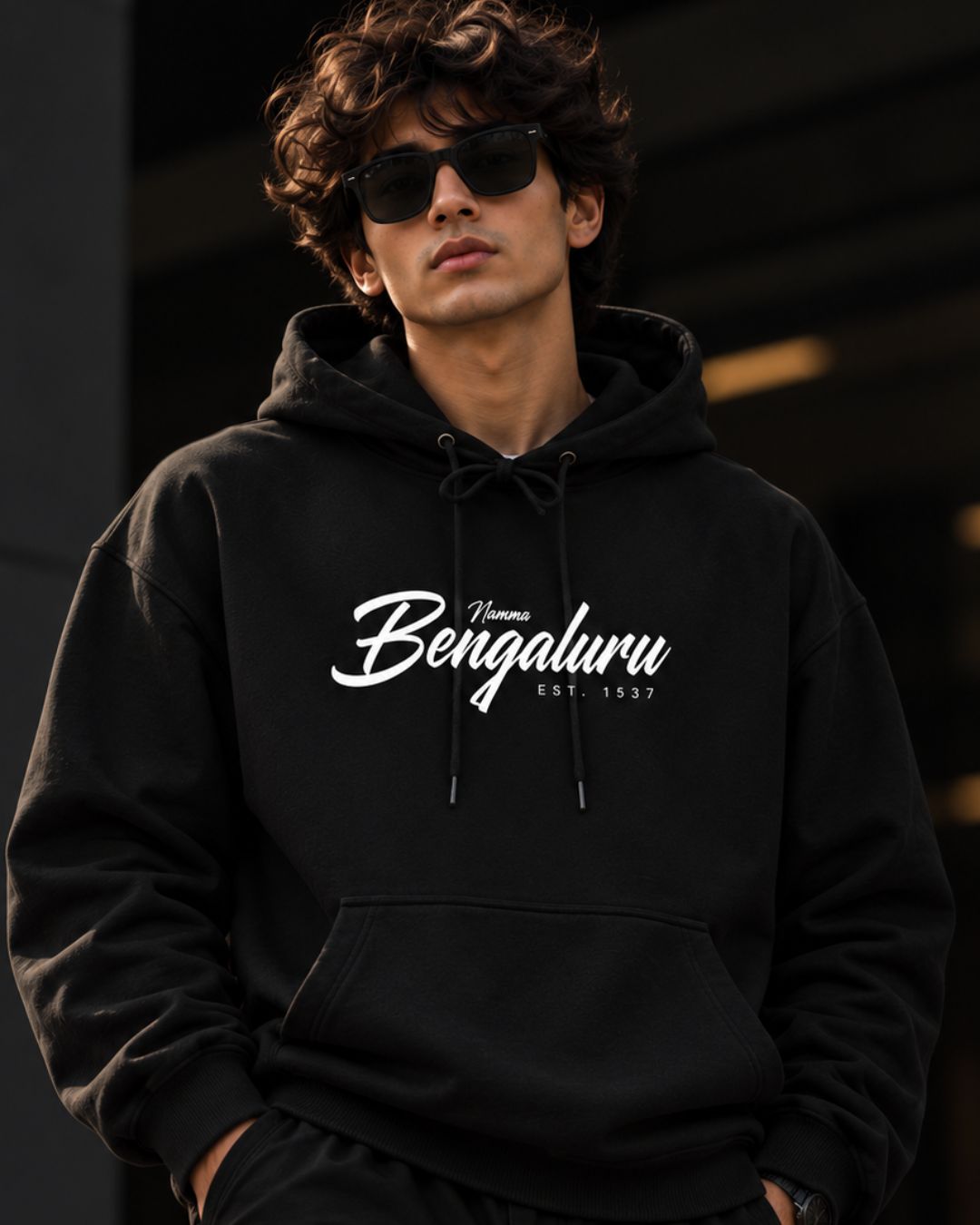 Namma Bengaluru Black - ODD Oversized Heavyweight Hoodie