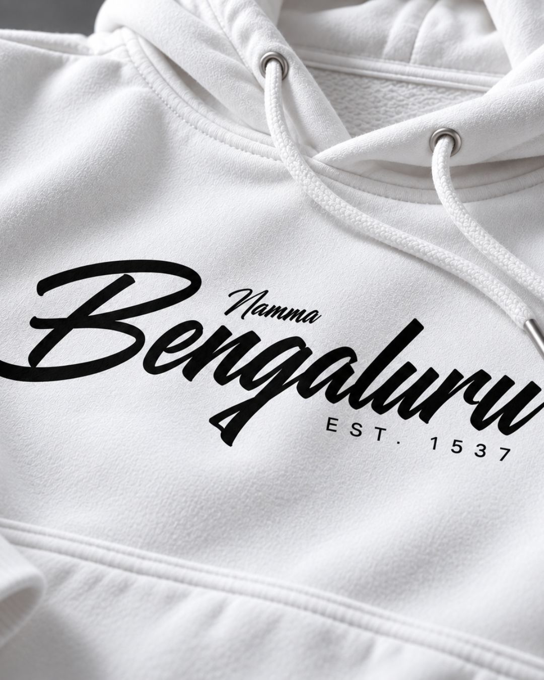 Namma Bengaluru White - ODD Oversized Heavyweight Hoodie