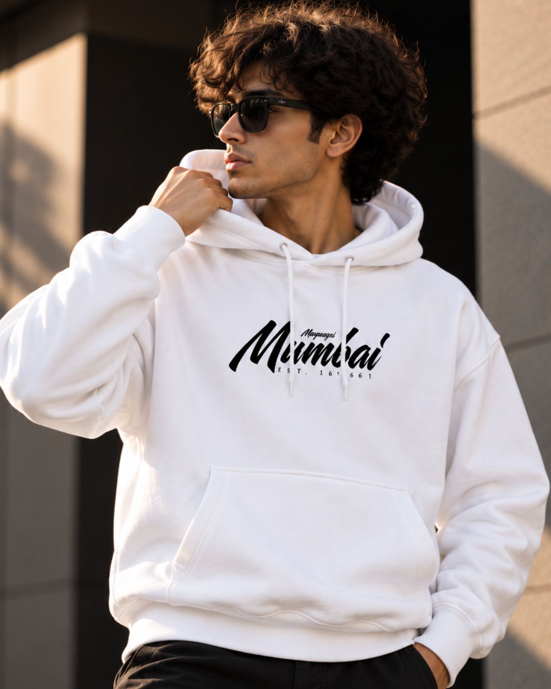 Maynagiri Mumbai White - ODD Oversized Heavyweight Hoodie