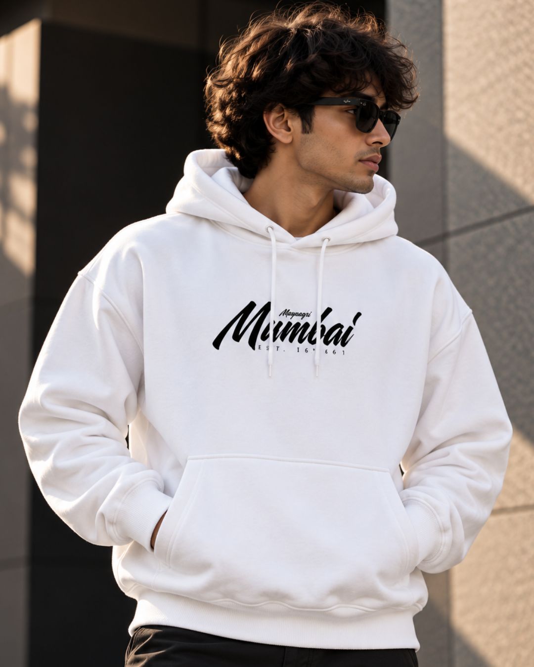 Maynagiri Mumbai White - ODD Oversized Heavyweight Hoodie