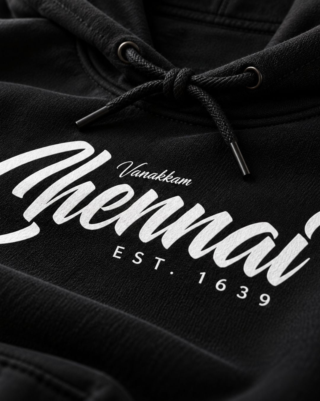 Vanakkam Chennai Black - ODD Oversized Heavyweight Hoodie